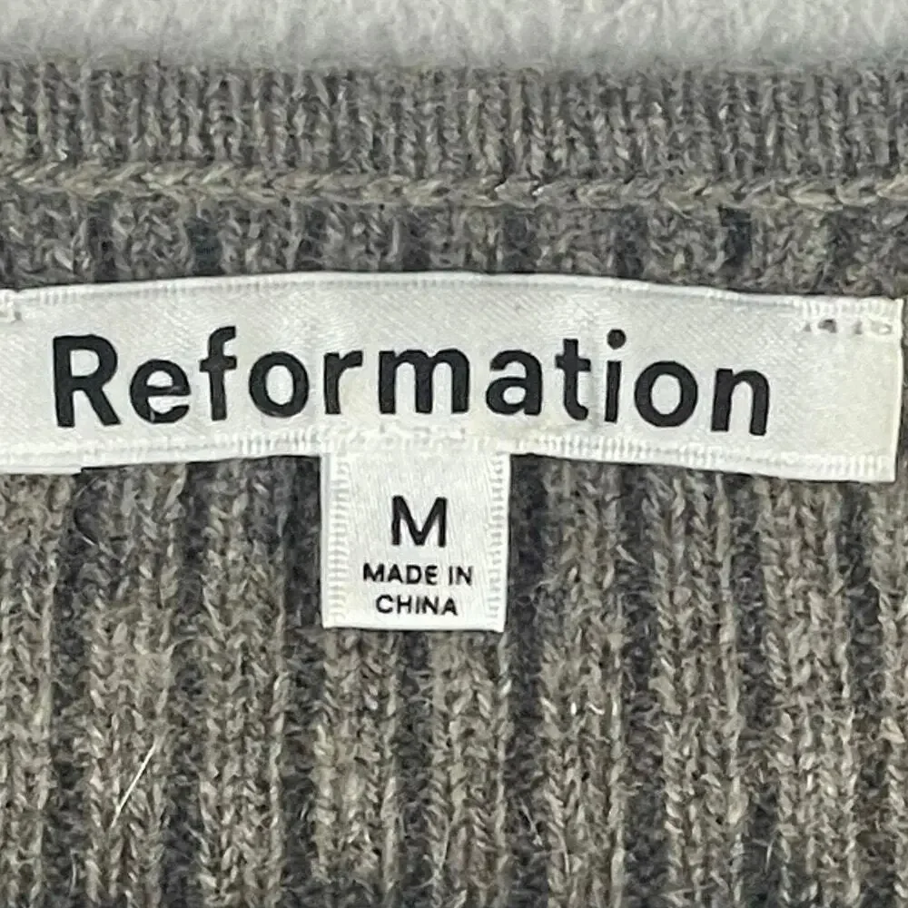 REFORMATION Hart Cashmere Sweater Cocoa SZ M Climate Neutral Certified